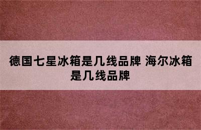 德国七星冰箱是几线品牌 海尔冰箱是几线品牌